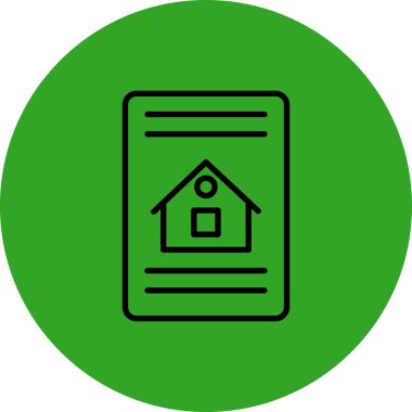 Eşsiz Ev Vektör Satırı Simgesi