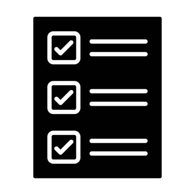 Kontrol listesi vektör simgesi belirlendi