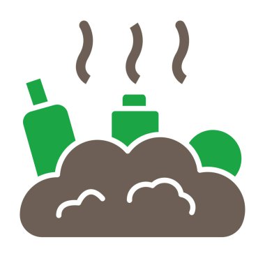 duman bulutu simgesi. Web için yeşil duman vektörü simgelerinin basit bir gösterimi