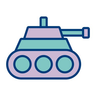 Askeri tank vektör ikonu. Ordu ordu tankının sembolü.
