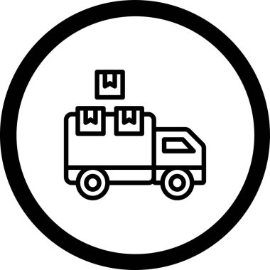 Teslimat kamyonu simgesinin vektör çizimi