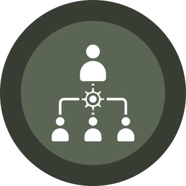 İş adamları vektör simgesi. Bu düz yuvarlak sembol yumuşak gri renkler kullanır ve beyaz arkaplanda izole edilir.