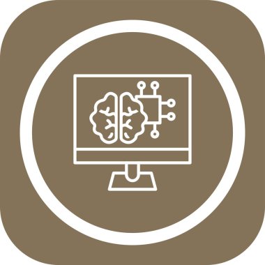 Yapay Zeka simgesi, vektör illüstrasyonu