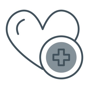 Tıbbi sembollü kalp izole edilmiş simge