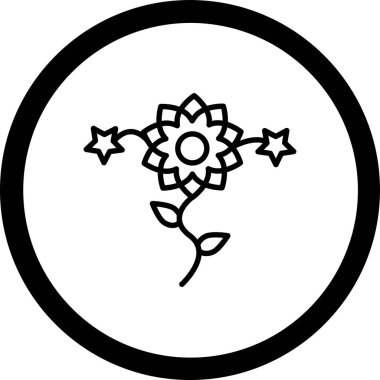 Çiçek simgesinin vektör illüstrasyonu