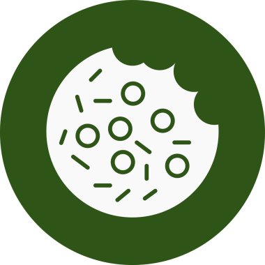 Yeşil bir simge ve yuvarlak bir simgenin vektör çizimi