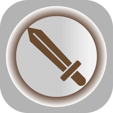 Kılıç simgesi. Beyaz arkaplanda internet düğmesi