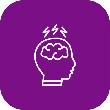 Beyin simgesi, vektör, illüstrasyon