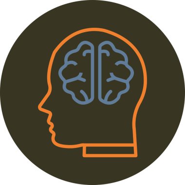 Beyin. Web simgesi basit illüstrasyon