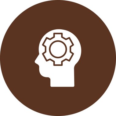 Beyin takımı düz kare vektör simgesi