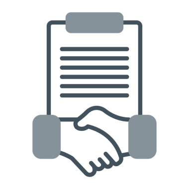 Sözleşme ikonu. Beyaz arkaplanda izole edilmiş web tasarımı için sözleşme vektör simgesinin özet çizimi