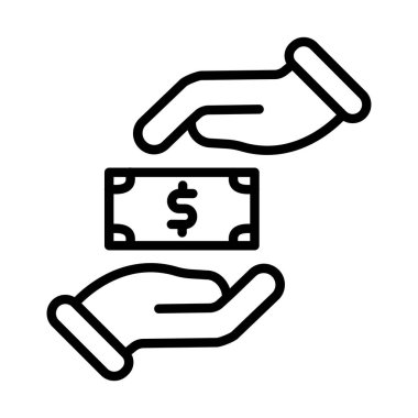 Bozuk para ikonlu para çantası. satır tasarımı