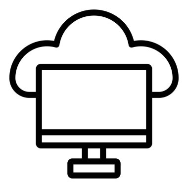 bilgisayar vektörü ince çizgi simgesi