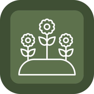 güzel çiçek vektör çizgisi simgesi