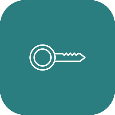 Anahtar düz yuvarlak vektör simgesi