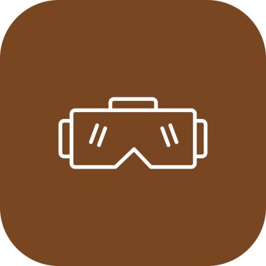 vr gözlük simgesi, basit vektör illüstrasyonu