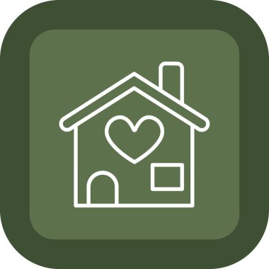 love house yuvarlak vektör düğmesi