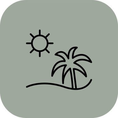 Palmiye ağacı çizgi simgesi