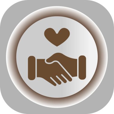 Kalp simgesi olan ellerin vektör illüstrasyonu