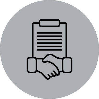 anlaşma vektörü ince çizgi simgesi