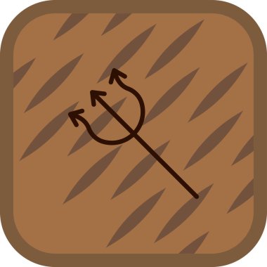 Çizgi film ahşap ok simgesinin vektör çizimi