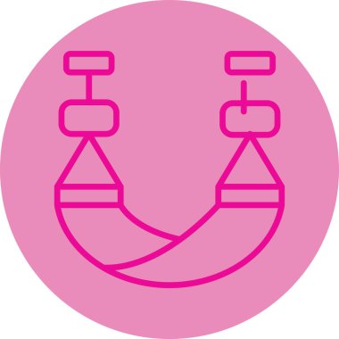 Bir ipin vektör çizimi ve pembe arkaplan