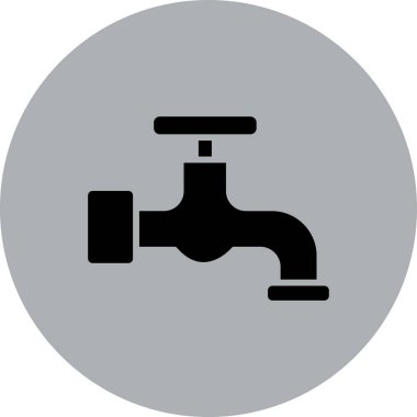 Su musluğu. Web simgesi vektör illüstrasyonu