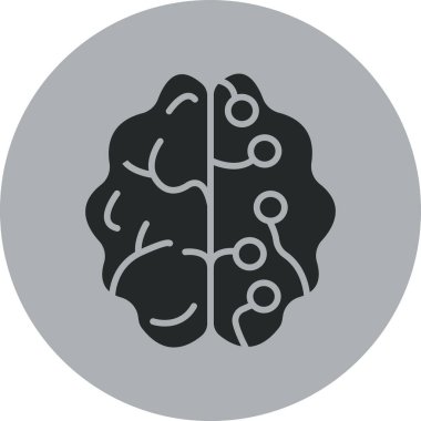 Beyin simgesi, vektör illüstrasyonu