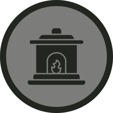 şömine simgesi vektör illüstrasyonu