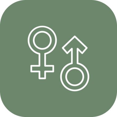 Kadın ve kadın cinsiyet simgesi, vektör illüstrasyonu