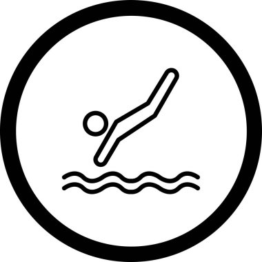 Yüzme havuzu simgesinin vektör illüstrasyonu