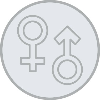 kadın cinsiyet sembolü simgesi, ana hatlı vektör çizimi