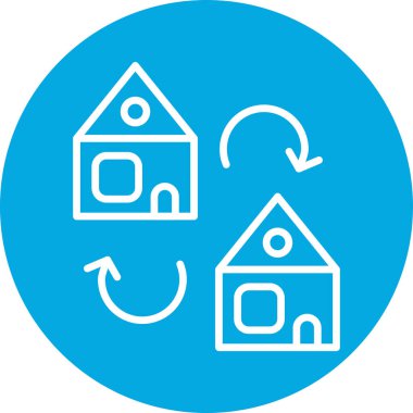 Eve. Web simgesi basit illüstrasyon