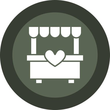 kalp yatağı vektörü yuvarlanmış vektör simgesi