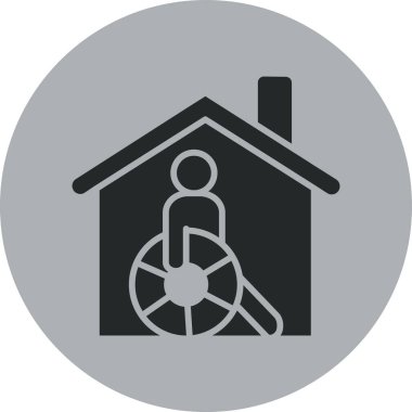 Eve. Web simgesi basit illüstrasyon