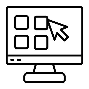 ok simgesi ve vektör illüstrasyonlu dizüstü bilgisayar