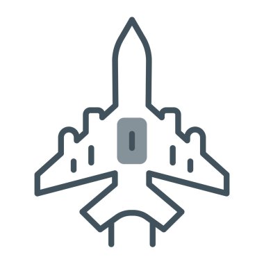 askeri jet izole edilmiş simge