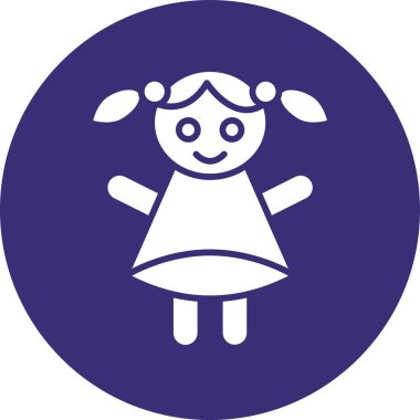 Kızım. Web simgesi basit illüstrasyon