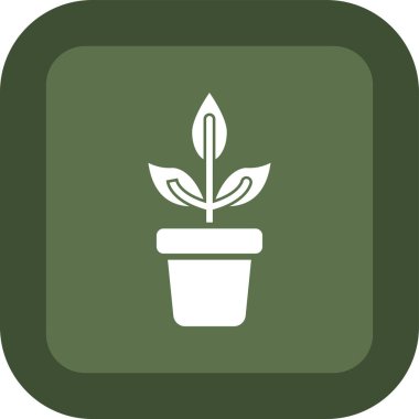 bitki saksısı simgesi, vektör illüstrasyonu