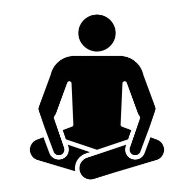 Adam ikon pozu verir. vektör illüstrasyonu