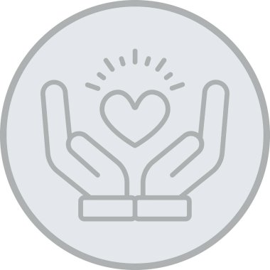 kalp ve eller ikonun içinde