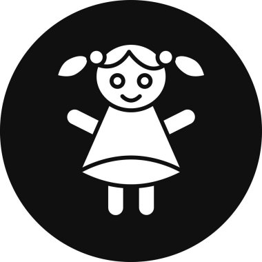 Kızım. Web simgesi basit illüstrasyon