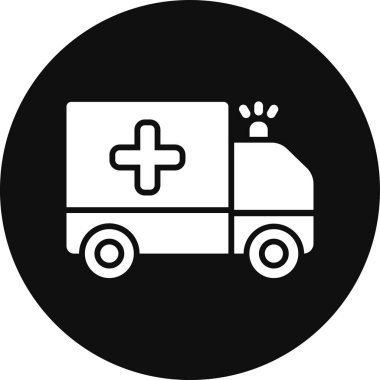 Moda stili izole edilmiş arka planda ambulans simgesi