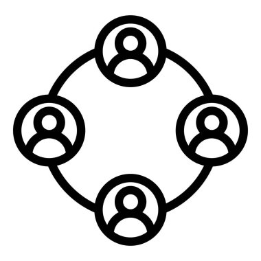 Toplum simgesi. Beyaz arkaplanda izole edilmiş web tasarımı için özet topluluk vektör simgeleri