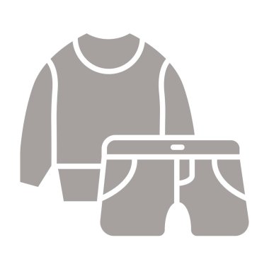 Kış giysilerinin düz renk vektörü