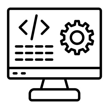 Kodlama web simgesi, vektör illüstrasyon tasarımı