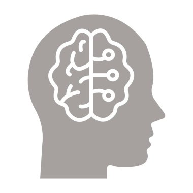 baş beyin simgesi, vektör tasarımı