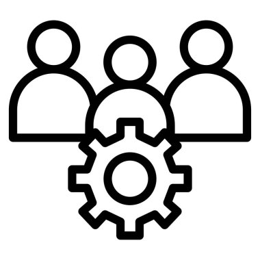 Takım çalışması iş simgesi, vektör illüstrasyonu