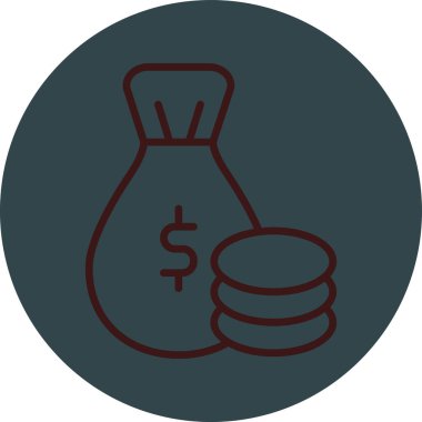 Bozuk paralar ikon vektör illüstrasyonu