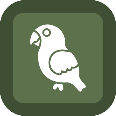 Papağan. Web simgesi basit illüstrasyon